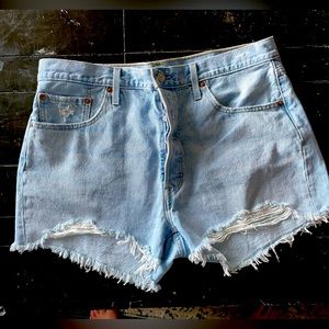 Levi Strauss 501 blue jean shorts.